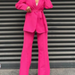 Classy Pink Tie Blazer With Pants Co ord Set