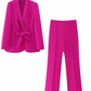 Classy Pink Tie Blazer With Pants Co ord Set