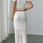 Classy Short Sleeve White Crop Top With Skirt Set