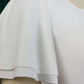 Classy Trumpet Sleeve White Midi Dress With Belt