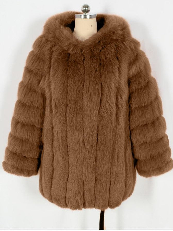 Cozy Winter Lapel Long Sleeve Loose Coffee Coat