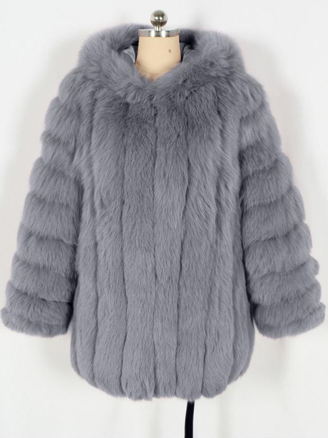 Cozy Winter Lapel Long Sleeve Loose Grey Coat