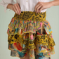 Cute Ruffle Multicoloured Mini Skirt