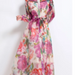 Elegant Nail Bead Swing Printed Red Dress