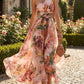 Elegant One Shoulder Floral Maxi Vacation Dress