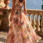 Elegant One Shoulder Floral Maxi Vacation Dress