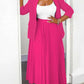 Elegant Plain Tailored Collar Blazer With Pleated Pink Skirt Set
