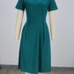 Elite Mock Neck Green Dress