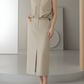 Elite Sleeveless Zipper Waist Coat With Skirt Co Ord Set