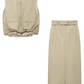 Elite Sleeveless Zipper Waist Coat With Skirt Co Ord Set