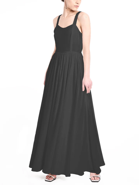 Evergreen Black Sleeveless Maxi Dress