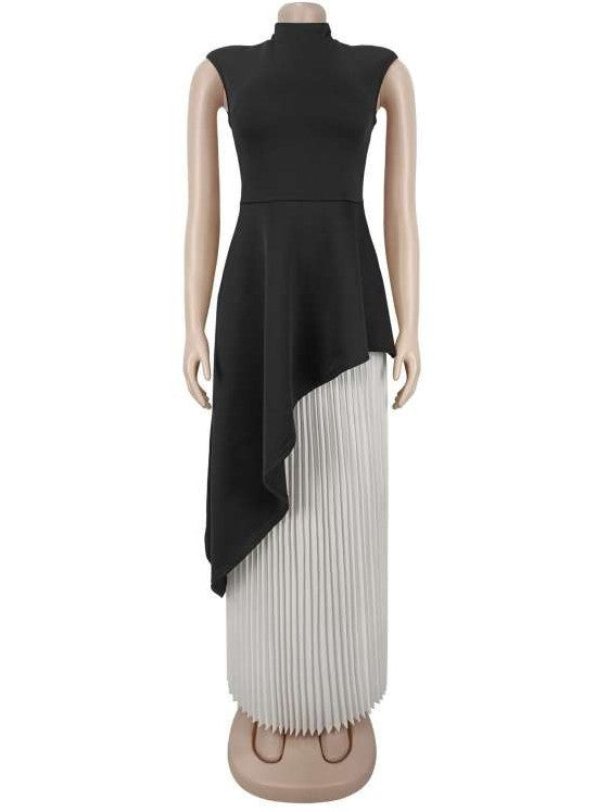 Exclusive Asymmetrical Pleated Skirt Set