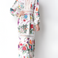 Exclusive Flower Print Hollow Out Lace Long Sleeve Dress