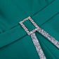 Exclusive Hotfix Rhinestones Green Bodycon Jumpsuit