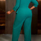 Exclusive Hotfix Rhinestones Green Bodycon Jumpsuit