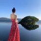 Exclusive Lace A Line Red Strapless Dress