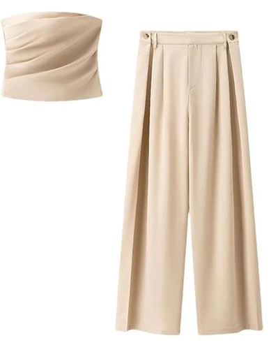 Exclusive Strapless Sheath Top With Pants Co ord Set