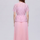 Exquisite Lace Pink Pleated Dress