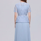 Exquisite Lace Blue Pleated Dress