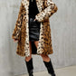 Exquisite Winter Wear Leopard Print Brown Long Coat
