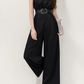 Fabulous Black Beaded Sleeveless Wide Leg Jumpsuit