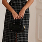Fabulous Black Tweed Button Decor Sleeveless Midi Dress