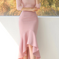 Fashionable Crop Top With Mermaid Skirt Co ord Set