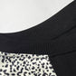 Fashionable Long Sleeve Side Leopard Bodycon Black Midi Plus Dress