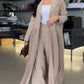Formal Look Fringed Tailored Collar Long Blazer Pant Set