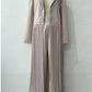 Formal Look Fringed Tailored Collar Long Blazer Pant Set