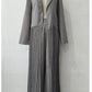 Formal Look Fringed Tailored Collar Long Blazer Pant Set