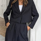 Formal Style Solid Long Sleeve Blazer Pants Set