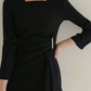 Formal Wear Ruffles Black Bodycon Dress