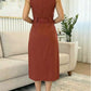 Formal Wear Sleeveless Midi Brown Dress