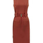 Formal Wear Sleeveless Midi Brown Dress
