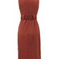 Formal Wear Sleeveless Midi Brown Dress