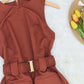 Formal Wear Sleeveless Midi Brown Dress