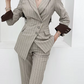 Formal Work Wear Sharp Long Sleeve Blazer With Pants Suit Set