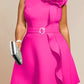 Glamorous Flower Decor High Rise Pink Sleeveless Dress