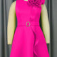Glamorous Flower Decor High Rise Pink Sleeveless Dress
