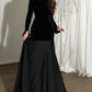 Gorgeous Black Colorblock A Line Swing Maxi Dress