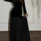 Gorgeous Black Colorblock A Line Swing Maxi Dress
