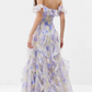 Gorgeous Ruffle Floral Frill Off Shoulder Maxi Dress