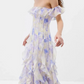 Gorgeous Ruffle Floral Frill Off Shoulder Maxi Dress