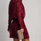 Gorgeous Sequin Irregular Ruffle Burgundy Mini Dress