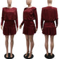 Gorgeous Sequin Irregular Ruffle Burgundy Mini Dress