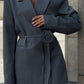 Latest Fashion Flower Decor Notch Collar Grey Blazer