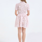 Lovely High Waist Hollow Out Lace Pink Dress