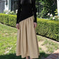 Modern Ruched Long Sleeve Contrast Color Maxi Dress