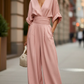 Modish Wide Leg Solid Jumpsuit With Belt